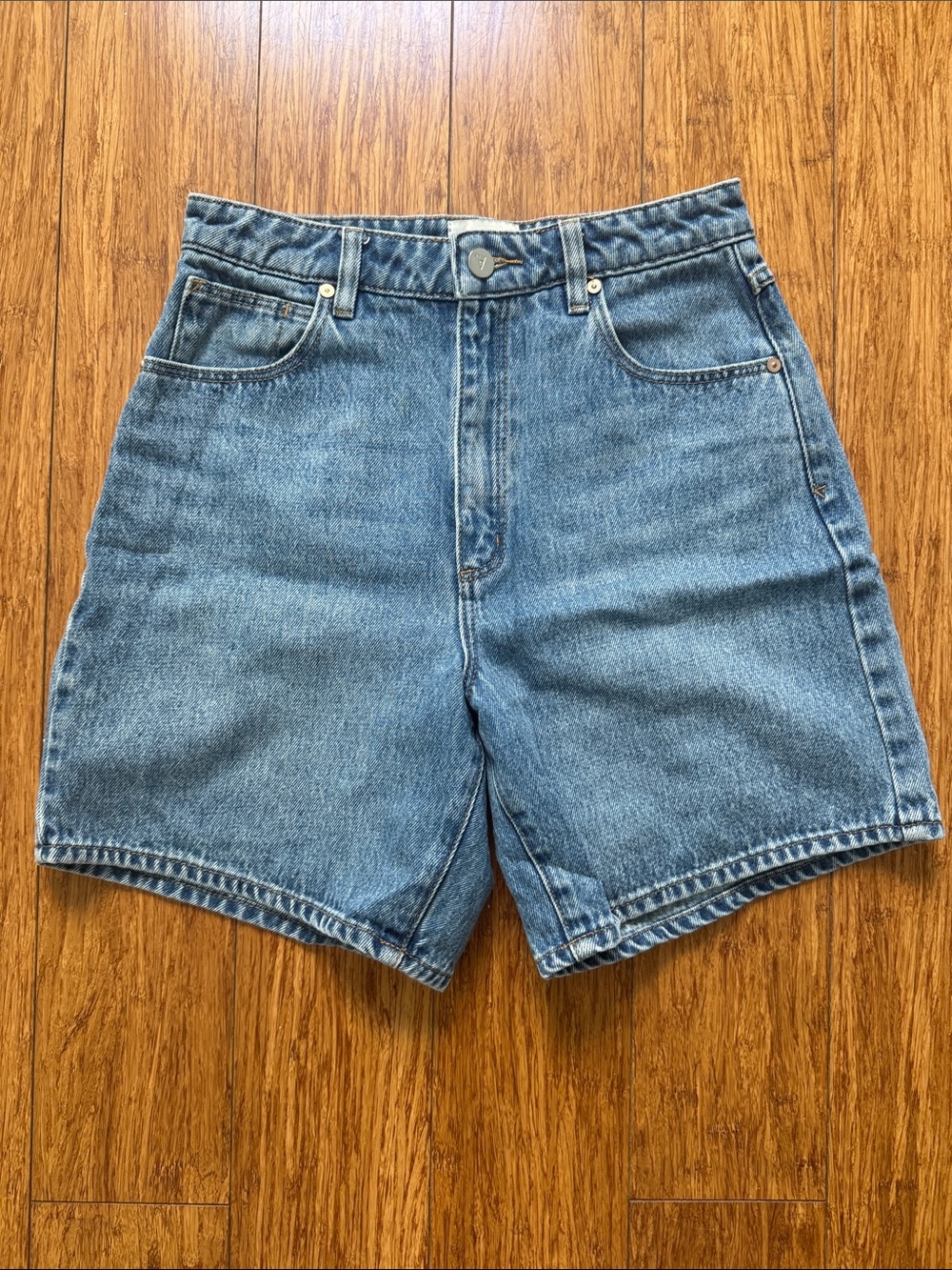 High-Rise Women's Denim Jean Shorts in Light Blue - Abrand Jeans
